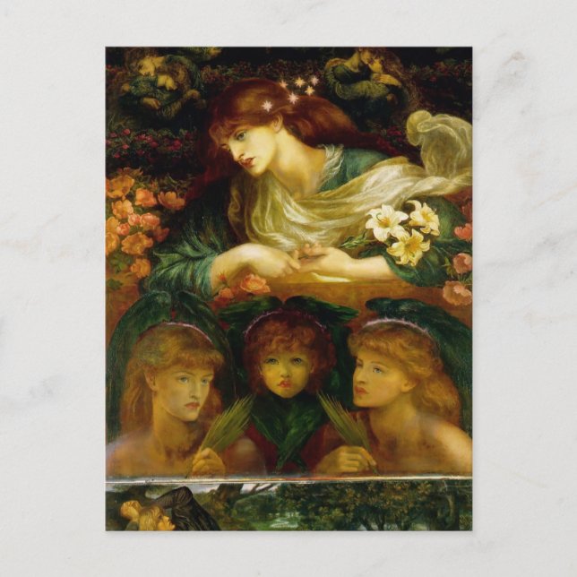 Postal Dante Gabriel Rossetti- El bendito Damozel (Anverso)
