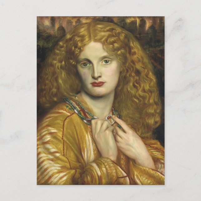 Postal Dante Gabriel Rossetti: Helen de Troy (Anverso)