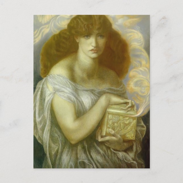 Postal Dante Gabriel Rossetti: Pandora (Anverso)