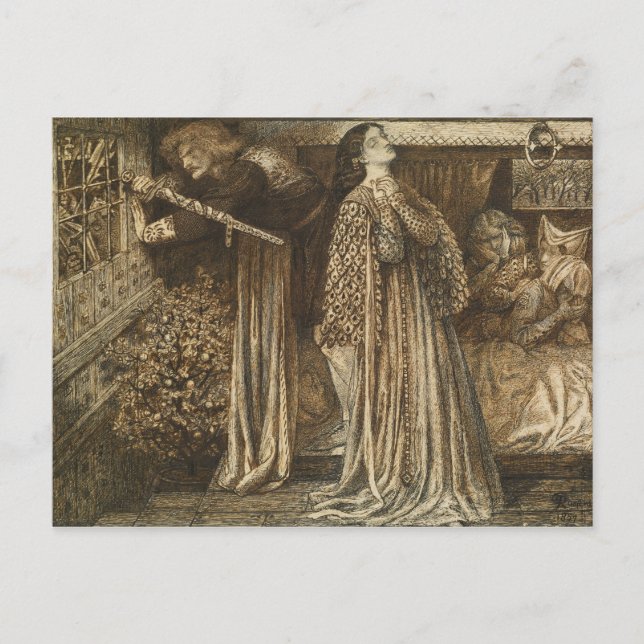 Postal Dante Gabriel Rossetti - Sir Launcelot (Anverso)