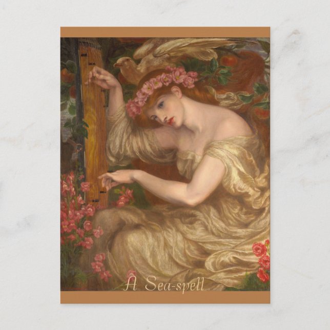 Postal Dante Gabriel Rossetti, un hechizo de mar, 1875-18 (Anverso)