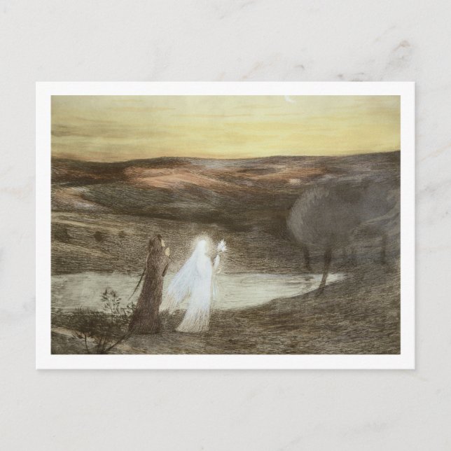 Postal Dante y Beatrice, de L'Estampe Moderne, pubs (Anverso)