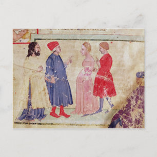 Postal Dante y Virgil con Francesca da Rimini