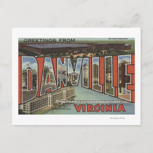 Postal Danville, Virginia - Escenas de letras grandes