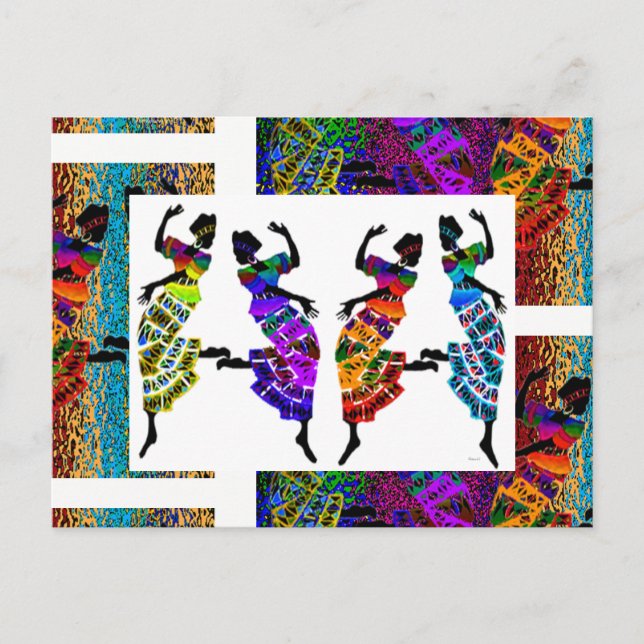 Postal Danza africana de pies (Anverso)