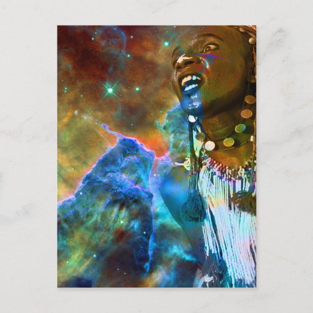 Postal Danza cósmica (Anverso)