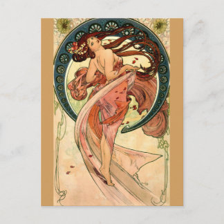 Postal Danza de Alfons Mucha - Art Nouveau