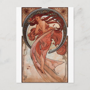 Postal Danza de Alphons Mucha