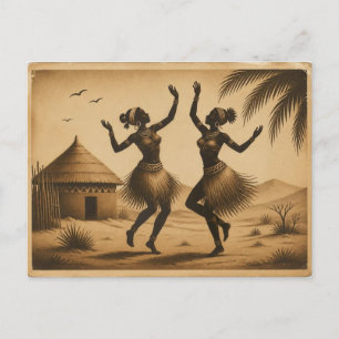 Postal Danza de Fuego Nassau Bahamas Arte Folclórico