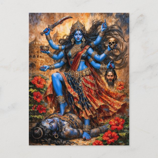 Postal Danza de Kali sobre Shiva (Anverso)