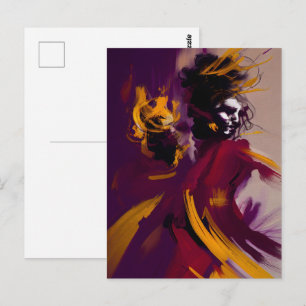 Postal Danza de la Mente – Figura Abstracta Expresiva