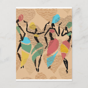 Postal Danza de San Valentín africana, patrón de damas af