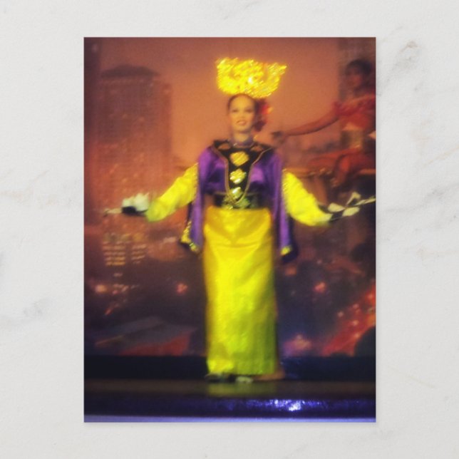 Postal Danza de velas malayas (Anverso)