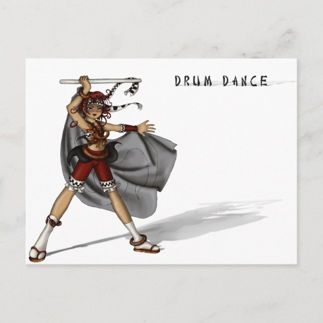 Postal Danza del tambor (Anverso)