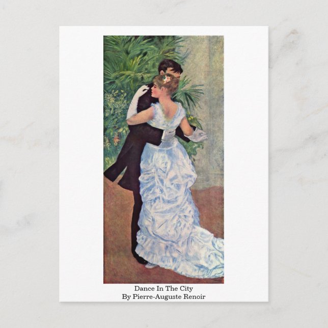 Postal Danza En La Ciudad Por Pierre-Auguste Renoir (Anverso)