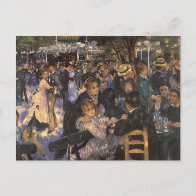 Postal Danza en Le Moulin de la Galette por Pierre Renoir (Anverso)