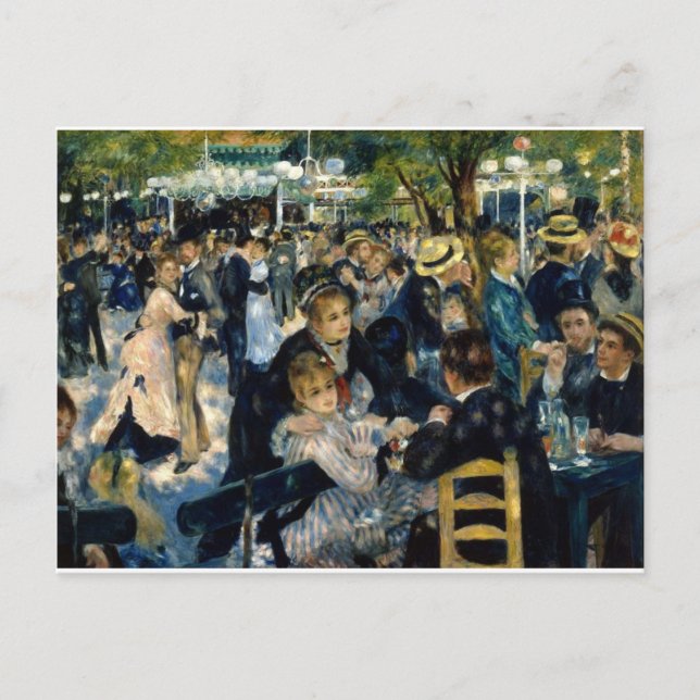 Postal Danza en Le Moulin de la Galette por Renoir (Anverso)