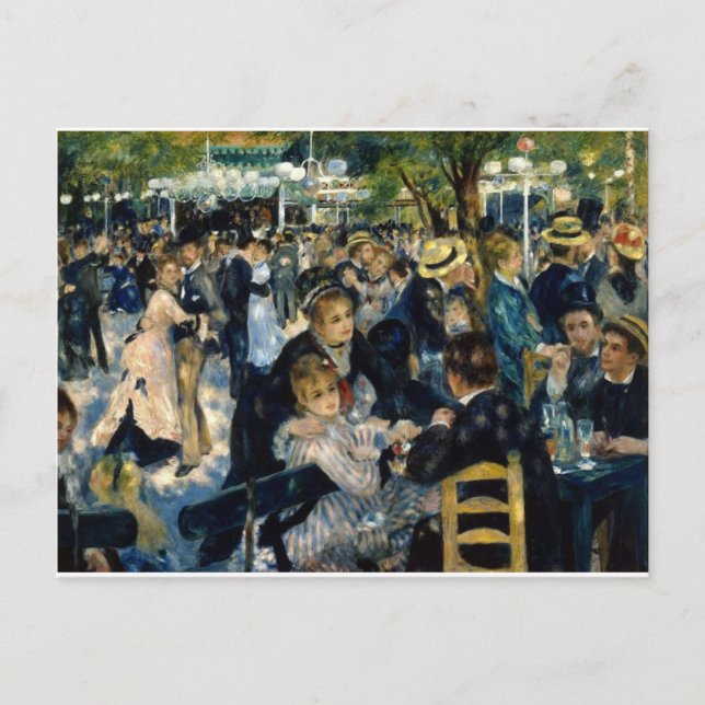 Postal Danza en Le Moulin de la Galette por Renoir (Anverso)
