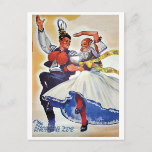 Postal Danza Folclórica de Moravia, República Checa