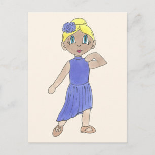 Postal Danza Recital Costuma púrpura bailarina lírica mod