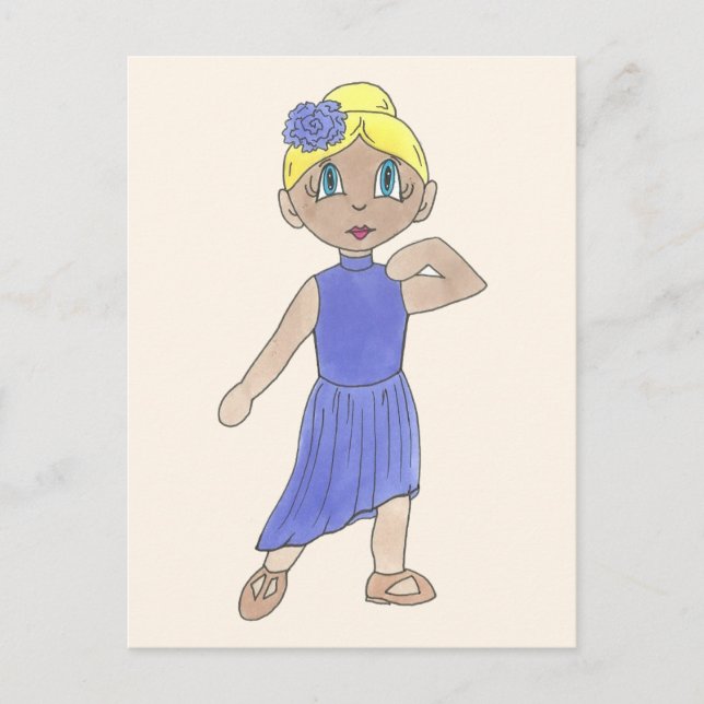 Postal Danza Recital Costuma púrpura bailarina lírica mod (Anverso)