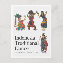 Postal Danza tradicional de Indonesia Borneo Toraja Papua