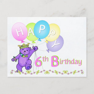 Postal Danzando Teddy Bear 6º cumpleaños