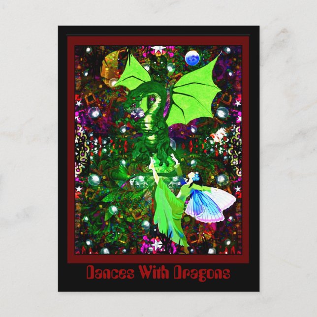 Postal Danzas con dragones (Anverso)
