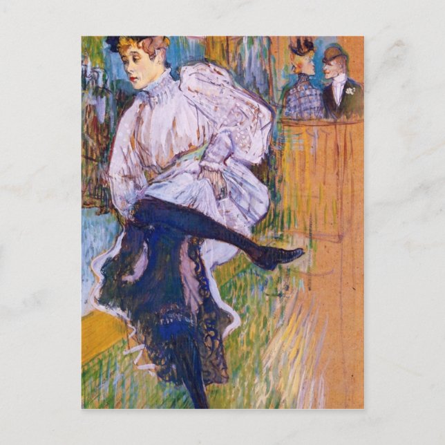 Postal Danzas de Jane Avril de Toulouse-Lautrec (Anverso)