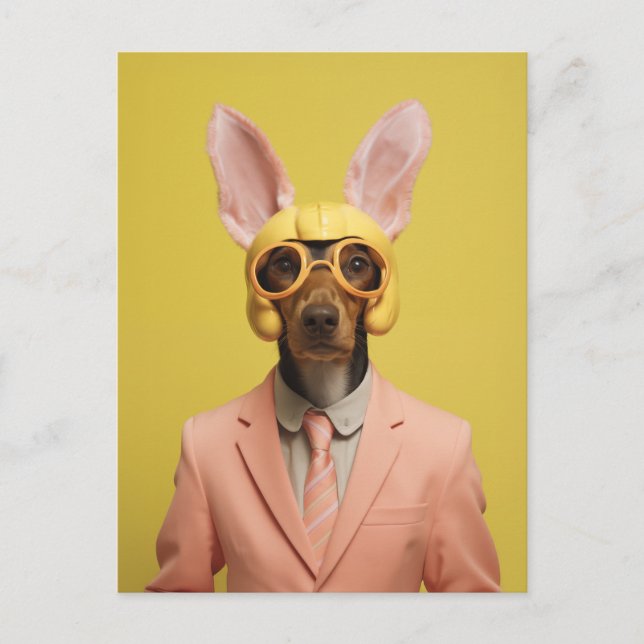 Postal Dapper Easter Bunny Dog (Anverso)