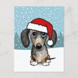 Postal Dapple Dachshund Holiday Mascota Personalizado de 