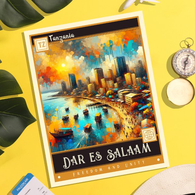 Postal Dar es Salaam, Tanzania | Pintura de época (Subido por el creador)