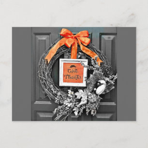 Postal Dar gracias a Wreath