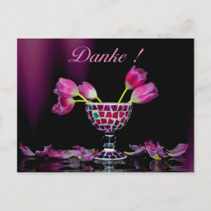 Postal Dar gracias con tulipanes  -