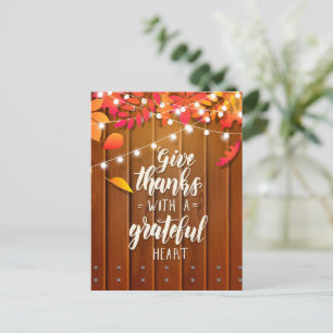Postal Dar gracias con un corazón agradecido