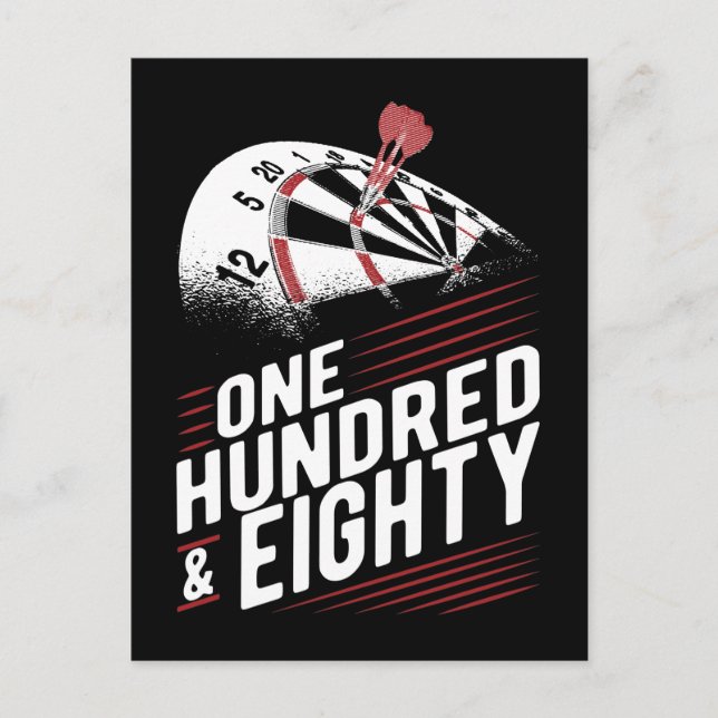 Postal Dardo de Tablero de Lanzamiento de Dardos Vintage  (Anverso)