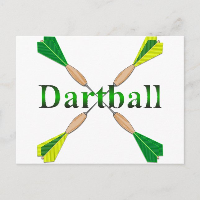 Postal Dardos verdes y dorados (Anverso)