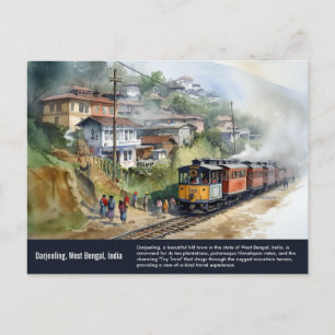 Postal Darjeeling India   Pintura de acuarela de viaje