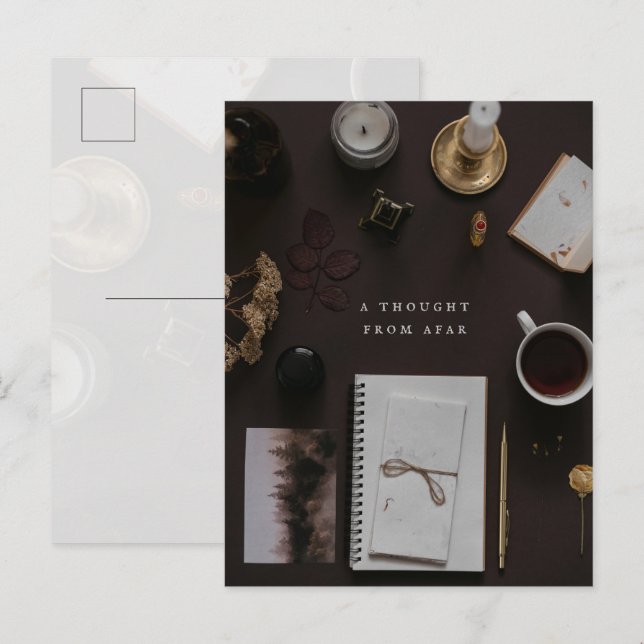 Postal Dark Academia vintage writer  (Anverso / Reverso)