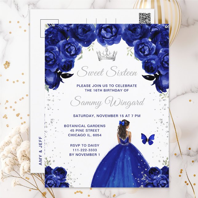 Postal Dark Blue Dark Skin Princess Dulce (Subido por el creador)