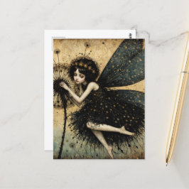 Postal Dark Dandelion Fairy