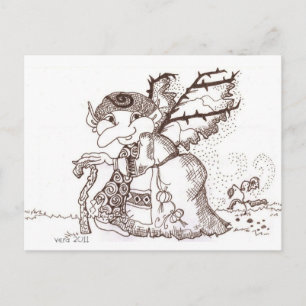 Postal Dark Faerie Baba Arte Popular Ucraniano