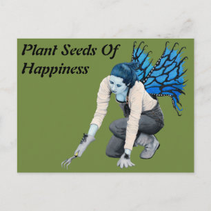 Postal Dark Fairy Garden Gardener Fantasy Art Postcard