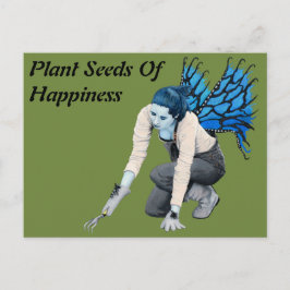 Postal Dark Fairy Garden Gardener Fantasy Art Postcard