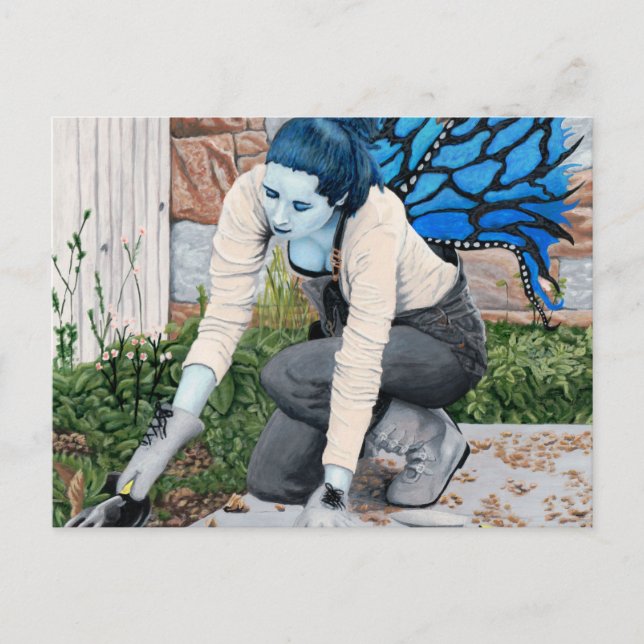 Postal Dark Fairy Gardener Gardener Gardening Fantasy Art (Anverso)