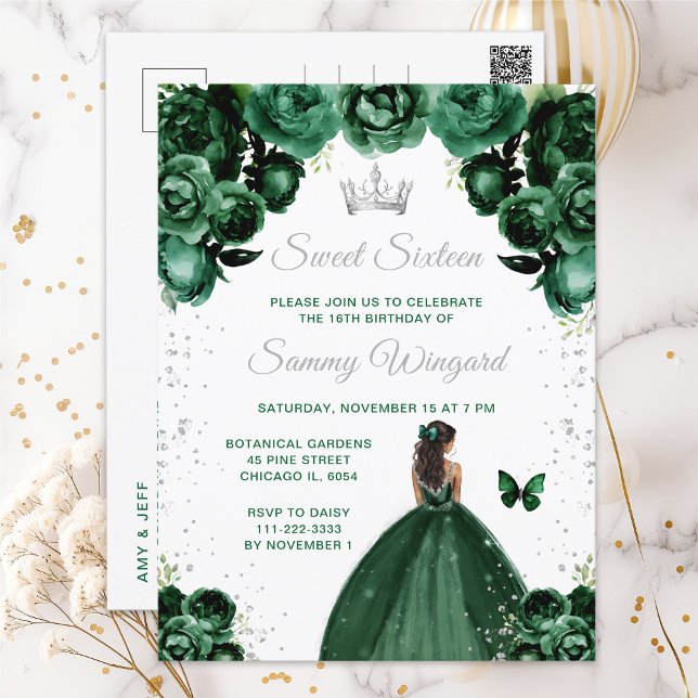 Postal Dark Green Dark Skin Princess Dulce (Subido por el creador)