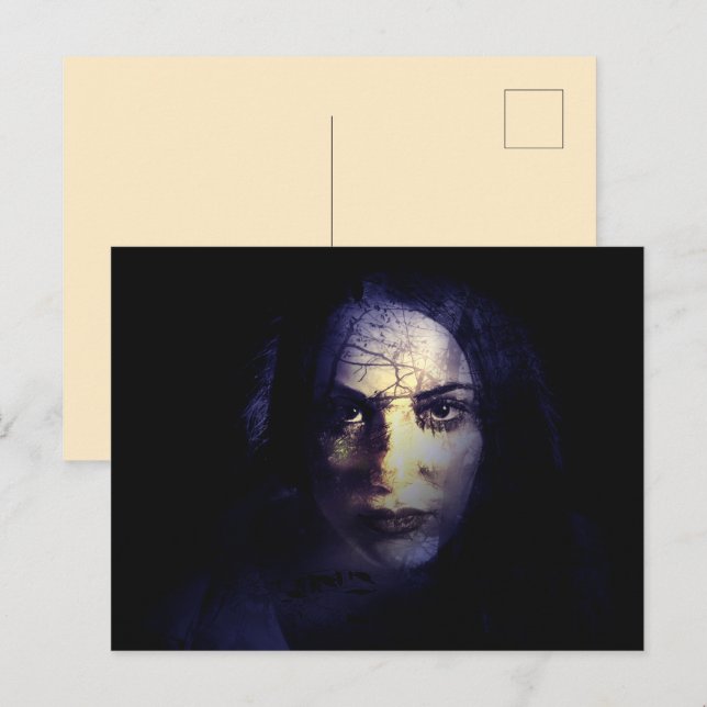 Postal Dark Lady Nature Goddess Witch Magic Shadows (Anverso / Reverso)