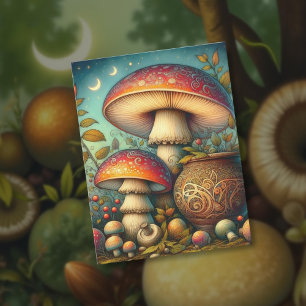 Postal Dark Mushroom Cottagewitch Folklore Whimsical