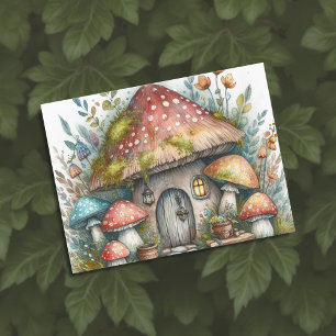 Postal Dark Mushroom Cottagewitch Folklore Whimsical
