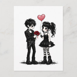 Postal Dark Romance Goth Valentine Postcard